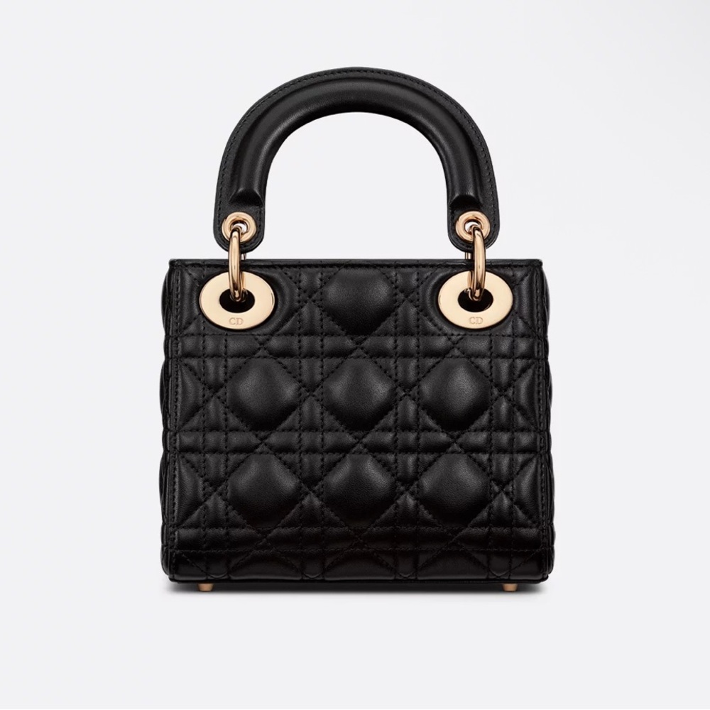 Dior Black and Gold Mini Bag with Quilted Design - Picture 3 of 5